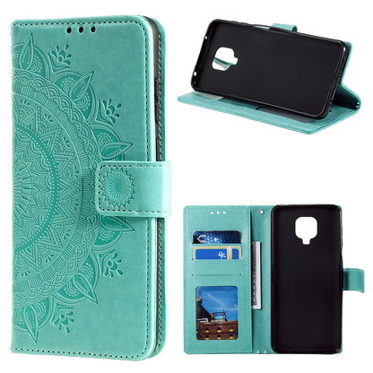 Imprint Flower Leather Shell for Motorola Moto G9 Play Wallet Stand Cover