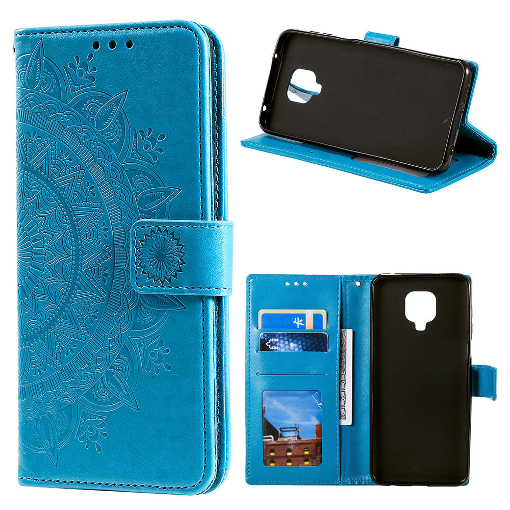 Imprint Flower Leather Shell for Motorola Moto G9 Play Wallet Stand Cover