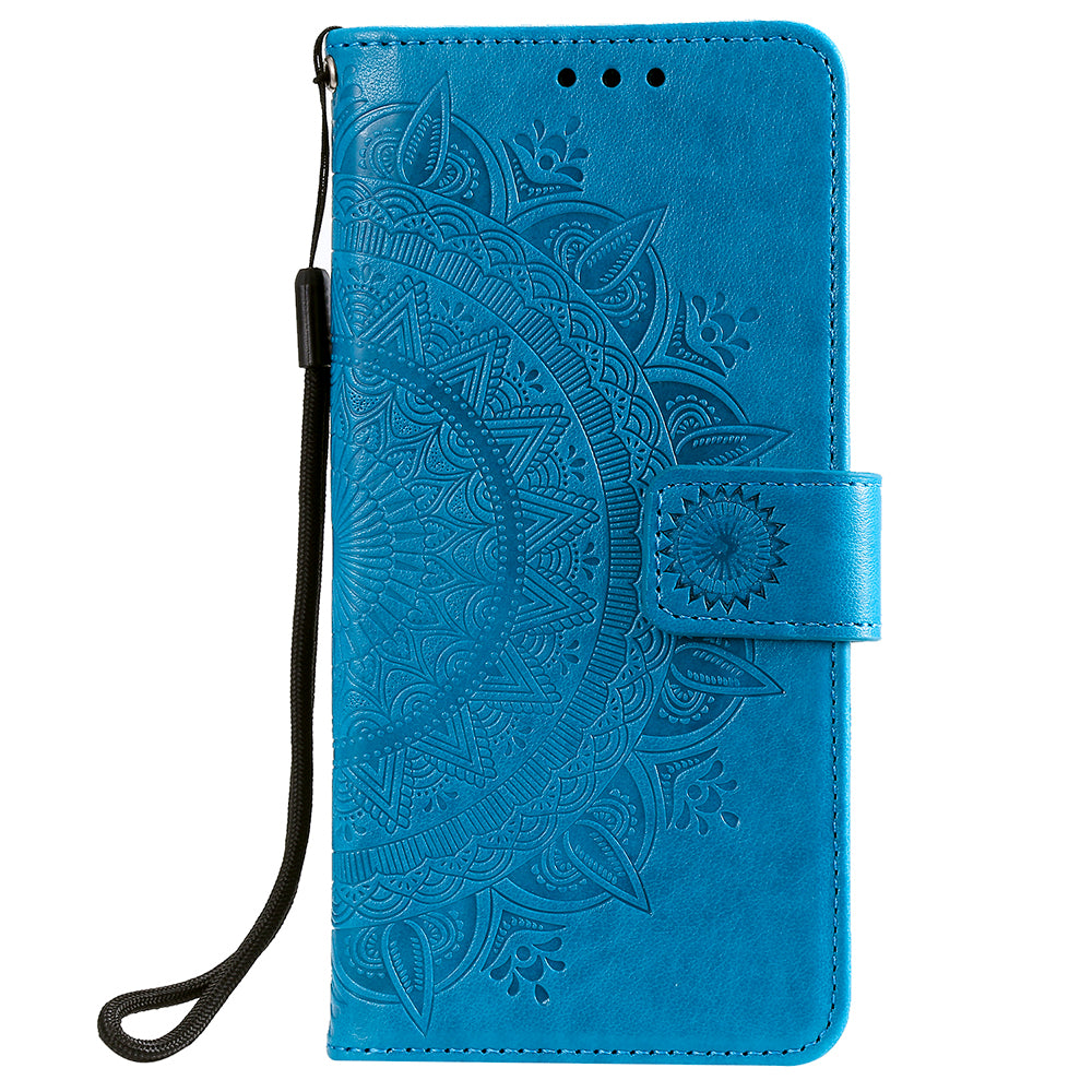 Imprint Flower Leather Shell for Motorola Moto G9 Play Wallet Stand Cover