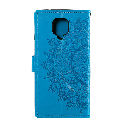 Imprint Flower Leather Shell for Motorola Moto G9 Play Wallet Stand Cover