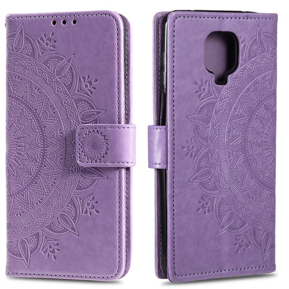 Imprint Flower Leather Shell for Motorola Moto G9 Play Wallet Stand Cover