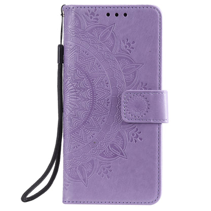 Imprint Flower Leather Shell for Motorola Moto G9 Play Wallet Stand Cover