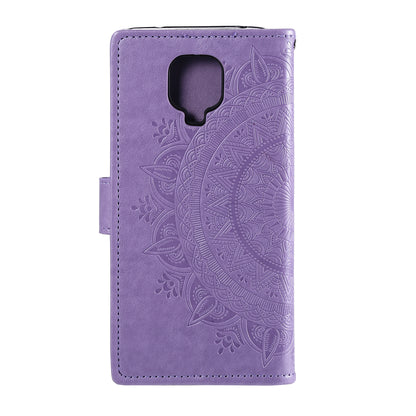 Imprint Flower Leather Shell for Motorola Moto G9 Play Wallet Stand Cover