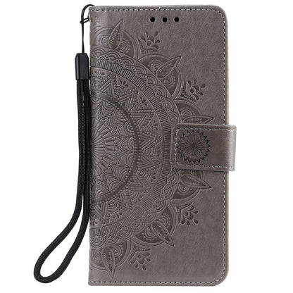 Imprint Flower Leather Shell for Motorola Moto G9 Play Wallet Stand Cover