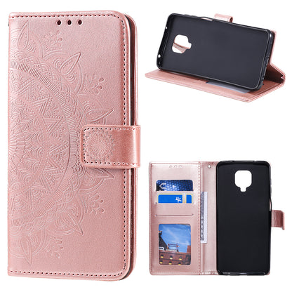 Imprint Flower Leather Shell for Motorola Moto G9 Play Wallet Stand Cover