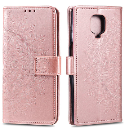 Imprint Flower Leather Shell for Motorola Moto G9 Play Wallet Stand Cover