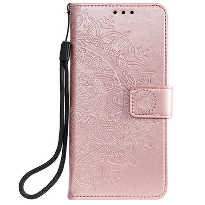 Imprint Flower Leather Shell for Motorola Moto G9 Play Wallet Stand Cover