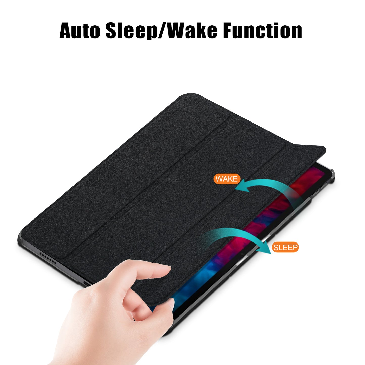 Tri-fold Sleep/Wake up Function Leather Stand Case for Lenovo Tab P11 Pro TB-J706F