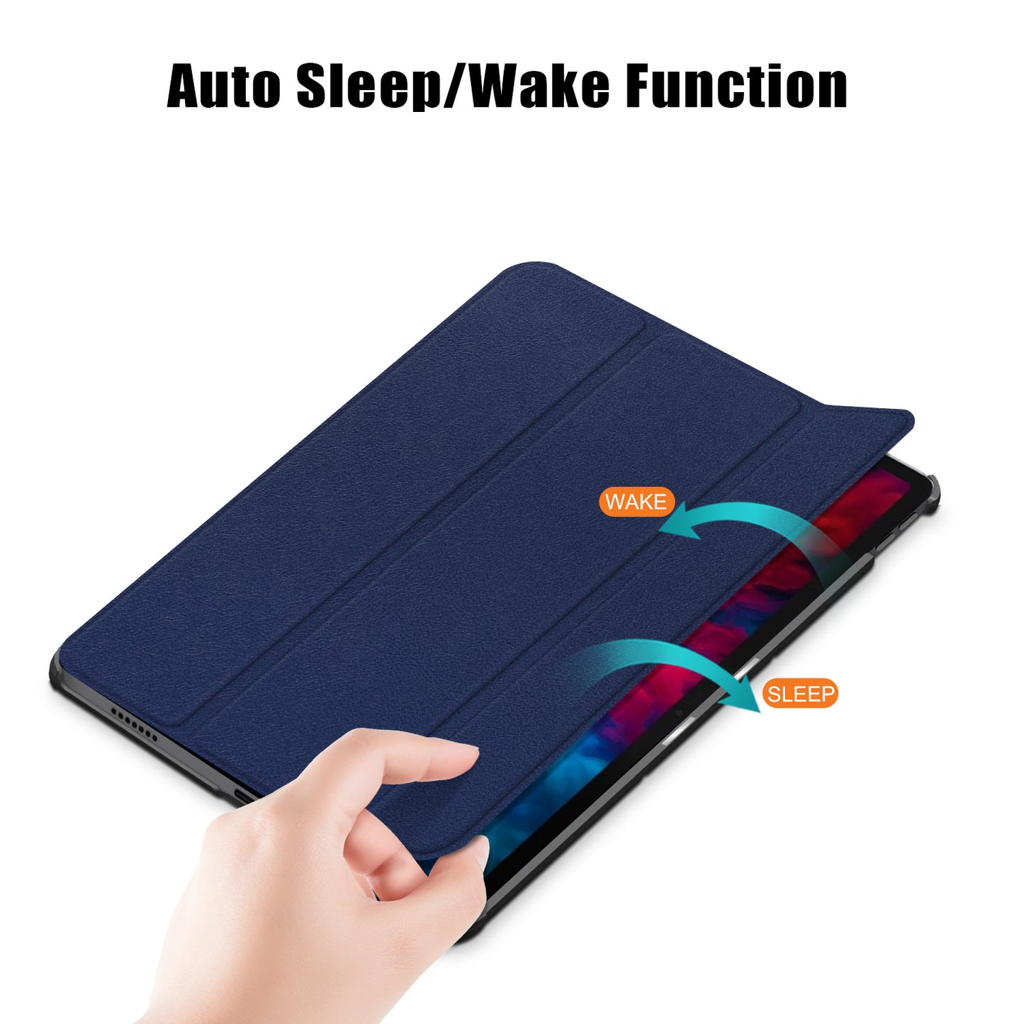 Tri-fold Sleep/Wake up Function Leather Stand Case for Lenovo Tab P11 Pro TB-J706F