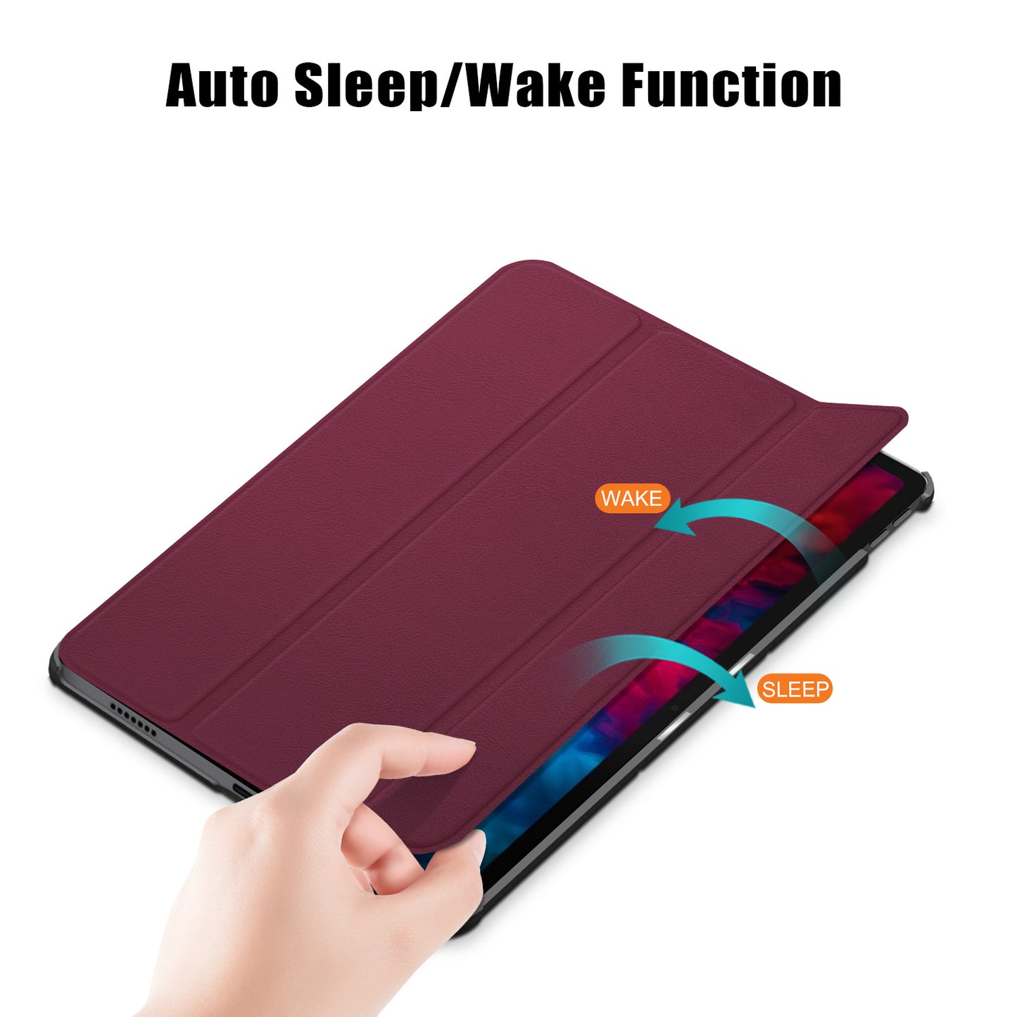 Tri-fold Sleep/Wake up Function Leather Stand Case for Lenovo Tab P11 Pro TB-J706F