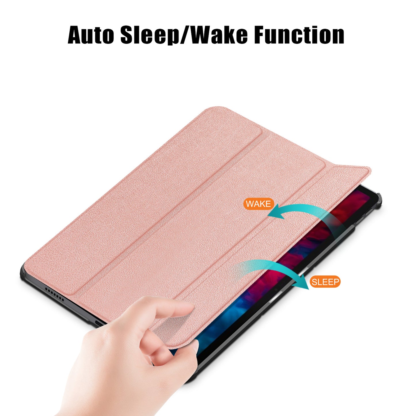 Tri-fold Sleep/Wake up Function Leather Stand Case for Lenovo Tab P11 Pro TB-J706F