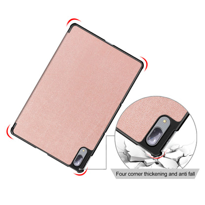 Tri-fold Sleep/Wake up Function Leather Stand Case for Lenovo Tab P11 Pro TB-J706F