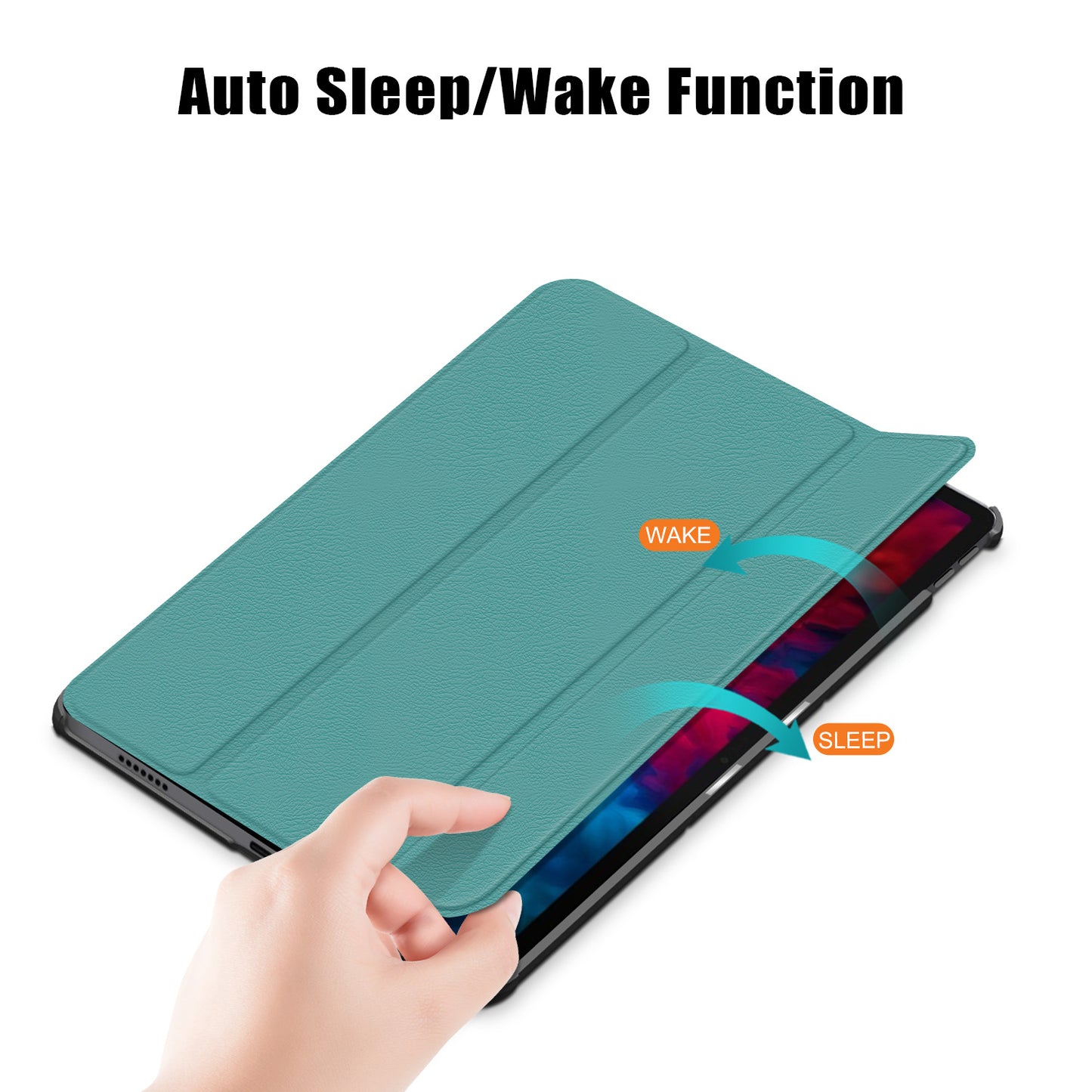 Tri-fold Sleep/Wake up Function Leather Stand Case for Lenovo Tab P11 Pro TB-J706F