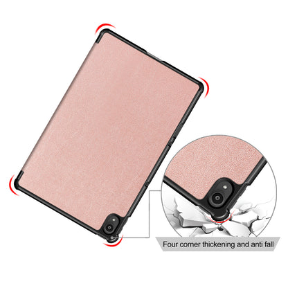 Narrow Bezel Tri-fold Auto-Sleep-and-Wake Smart Leather Stand Case with Anti-Shock Bumper for Lenovo Tab P11 TB-J606F / Tab P11 5G