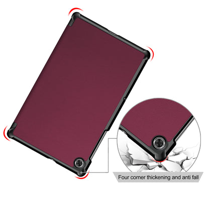 Tri-fold PU Leather Auto-wake/Sleep Smart Tablet Case for Lenovo Tab M10 HD Gen 2 TB-X306F / TB-X306X