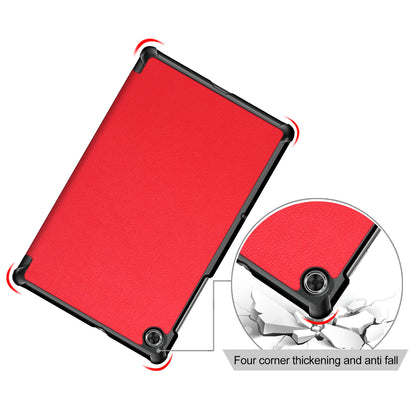 Tri-fold PU Leather Auto-wake/Sleep Smart Tablet Case for Lenovo Tab M10 HD Gen 2 TB-X306F / TB-X306X