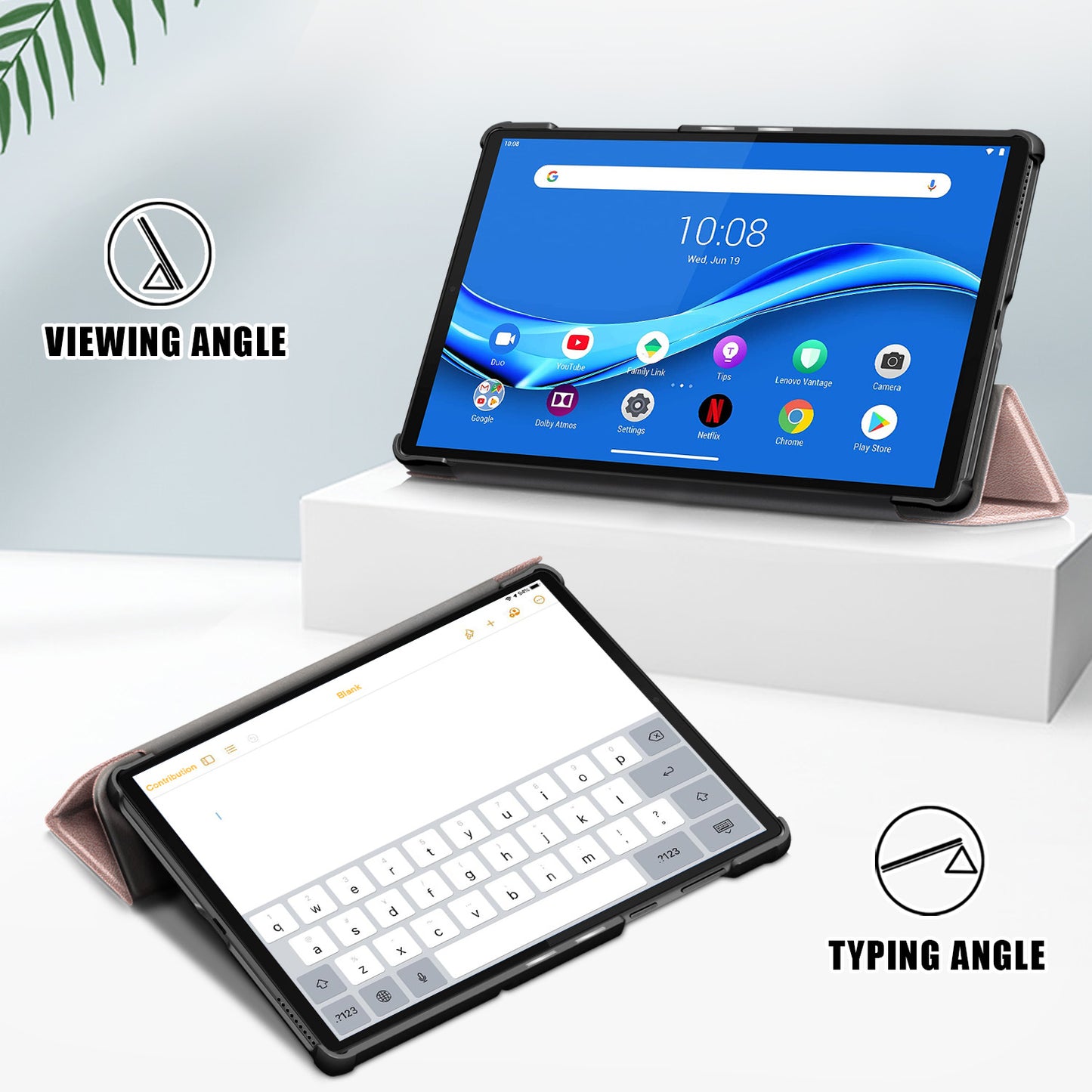 Tri-fold PU Leather Auto-wake/Sleep Smart Tablet Case for Lenovo Tab M10 HD Gen 2 TB-X306F / TB-X306X