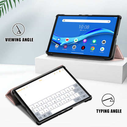 Tri-fold PU Leather Auto-wake/Sleep Smart Tablet Case for Lenovo Tab M10 HD Gen 2 TB-X306F / TB-X306X