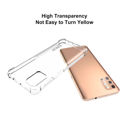 HAT-PRINCE ENKAY Shockproof Clear TPU Case Full Covering Tempered Glass Protector for Motorola Moto G9 Plus