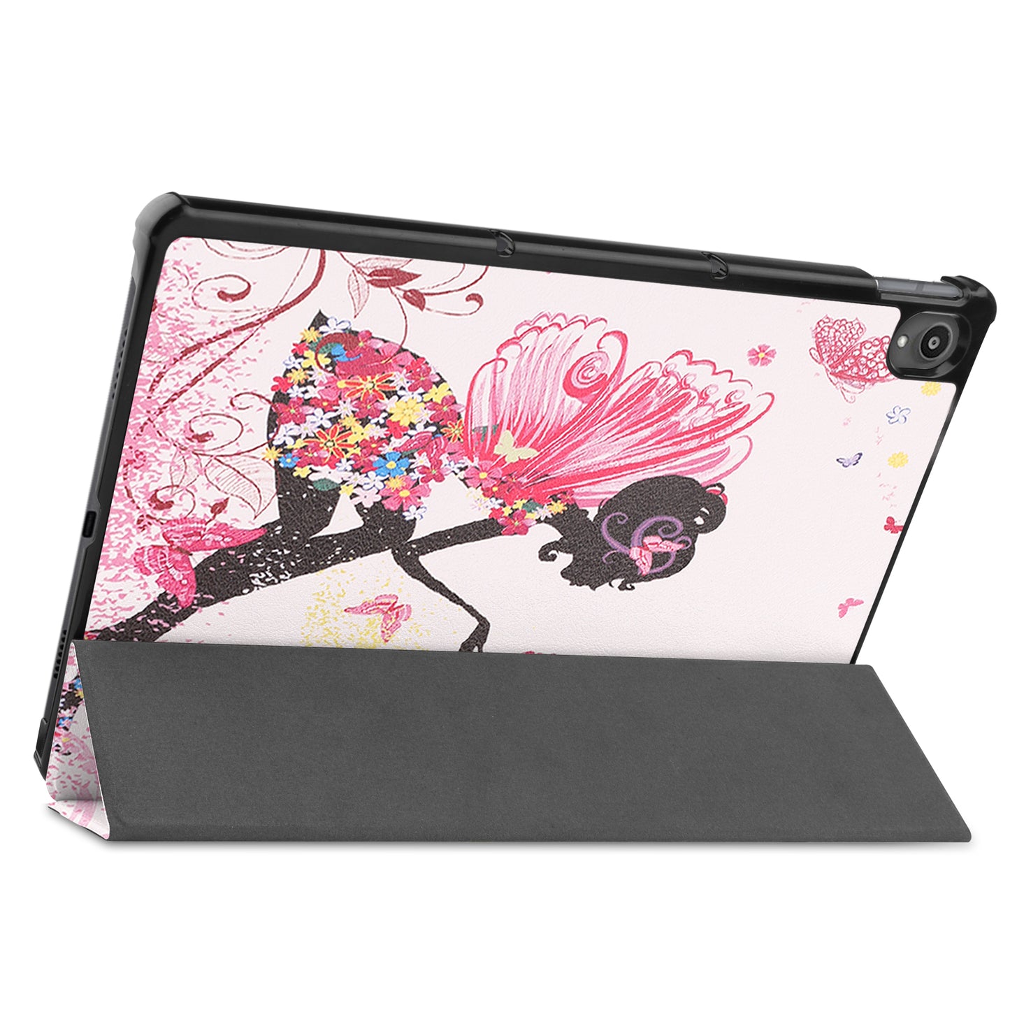 PU Leather Tri-Fold Stand Tablet Case with Dustproof Pattern Printing for Lenovo Tab P11 TB-J606F