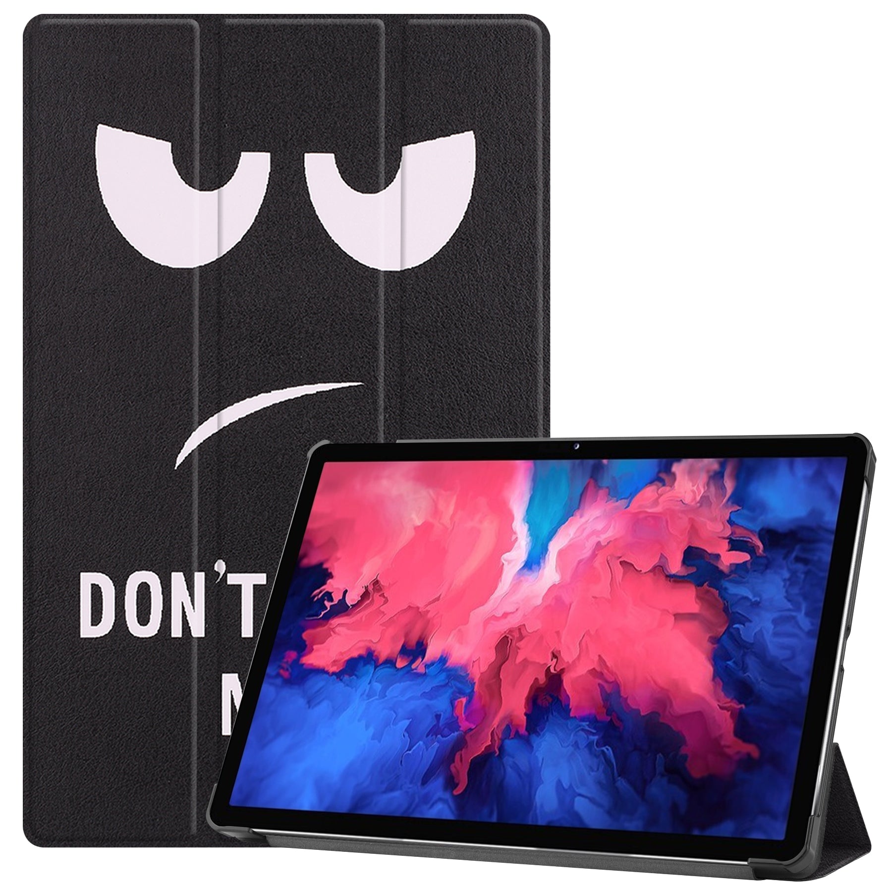 PU Leather Tri-Fold Stand Tablet Case with Dustproof Pattern Printing for Lenovo Tab P11 TB-J606F