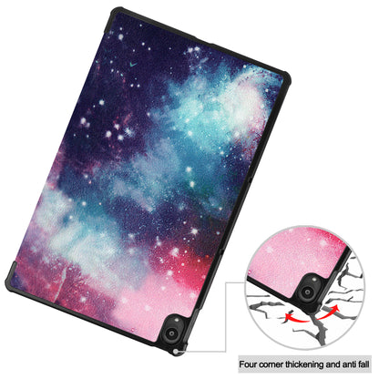 PU Leather Tri-Fold Stand Tablet Case with Dustproof Pattern Printing for Lenovo Tab P11 TB-J606F