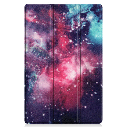 PU Leather Tri-Fold Stand Tablet Case with Dustproof Pattern Printing for Lenovo Tab P11 TB-J606F