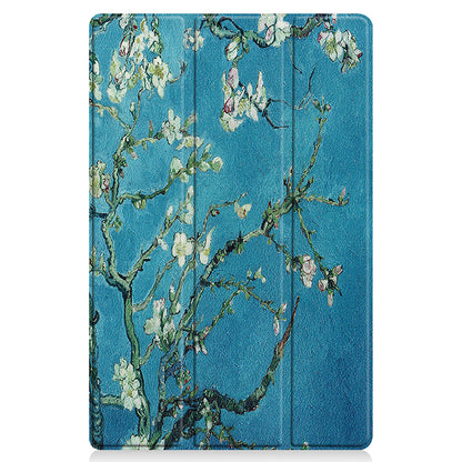 PU Leather Tri-Fold Stand Tablet Case with Dustproof Pattern Printing for Lenovo Tab P11 TB-J606F