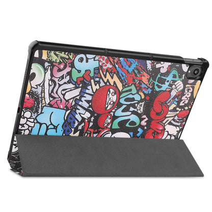 PU Leather Tri-Fold Stand Tablet Case with Dustproof Pattern Printing for Lenovo Tab P11 TB-J606F