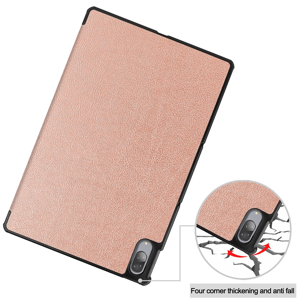 Stable Tri-fold Stand Leather Stand Tablet Case for Lenovo Tab P11 Pro TB-J706F