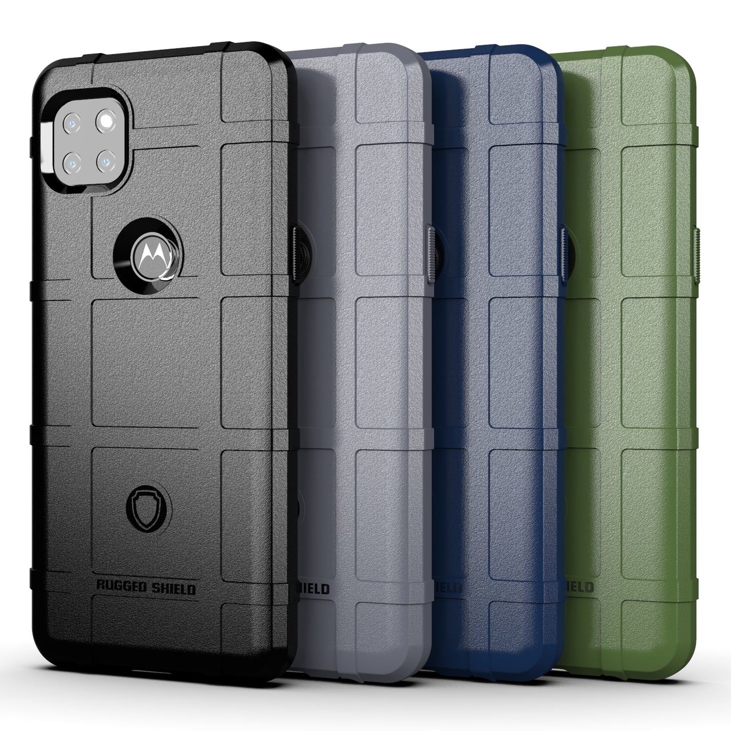 Rugged Shield Square Grid Texture TPU Phone Cover for Motorola Moto G 5G