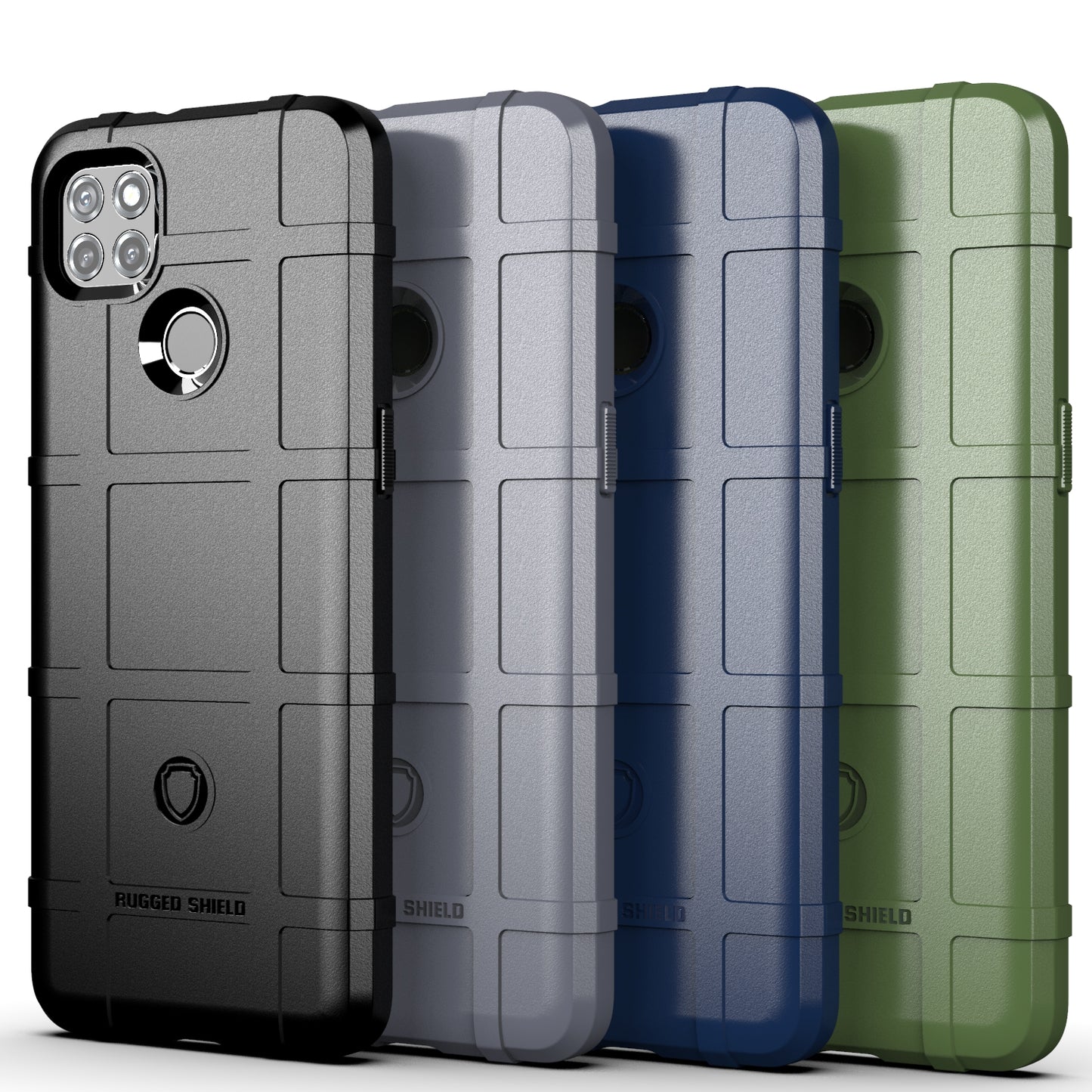 Rugged Shield Square Grid Texture TPU Phone Cover for Motorola Moto G9 Power