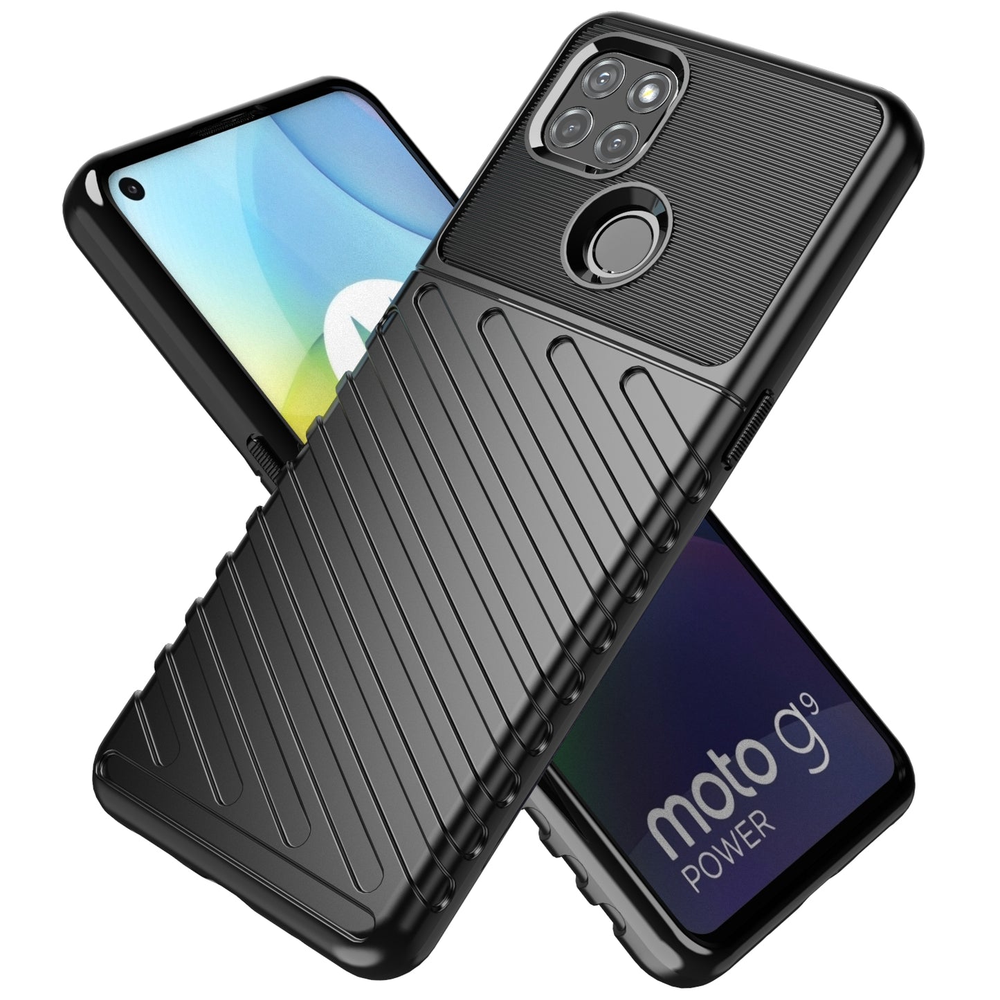 Thunder Series Twill Texture TPU Protection Case for Motorola Moto G9 Power