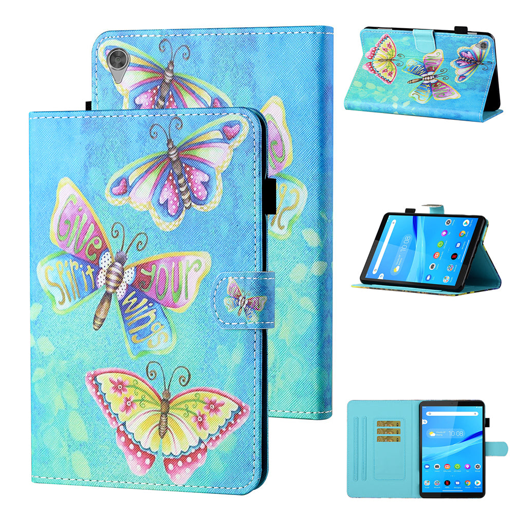 Auto Wake and Sleep Patterned Leather Card Holder Stand Tablet Casing for Lenovo Tab M10 HD Gen 2 TB-X306F / TB-X306X