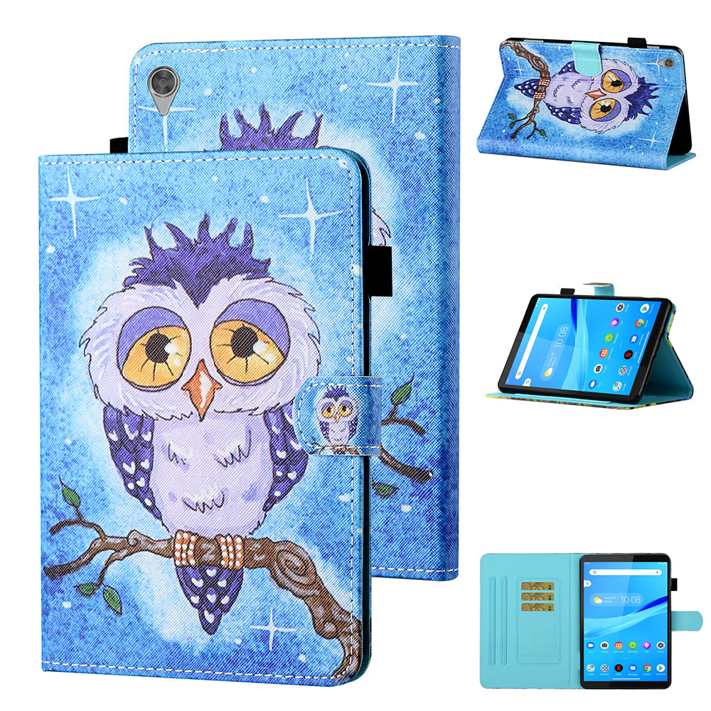 Auto Wake and Sleep Patterned Leather Card Holder Stand Tablet Casing for Lenovo Tab M10 HD Gen 2 TB-X306F / TB-X306X