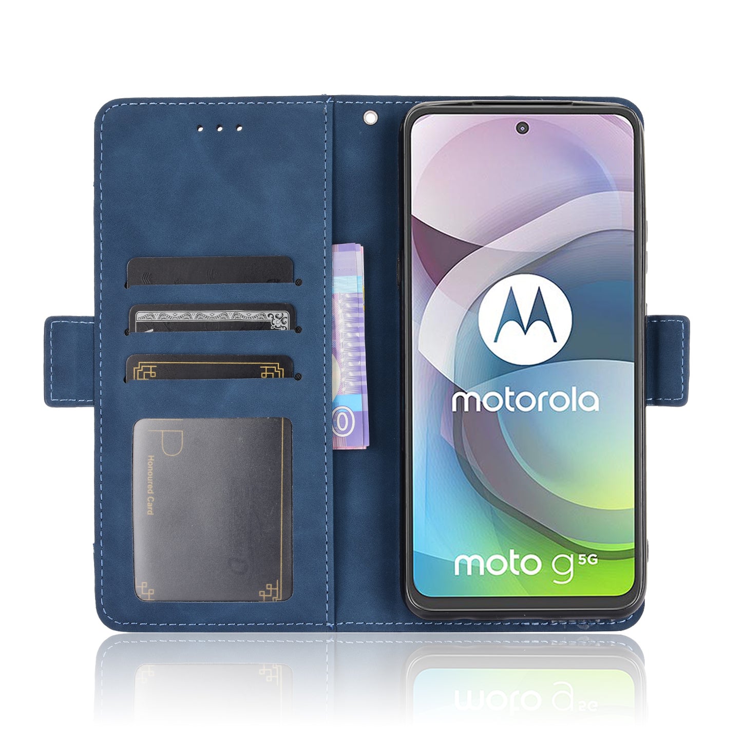 Multiple Card Slots Wallet Case Stand Leather Shell for Motorola Moto G 5G