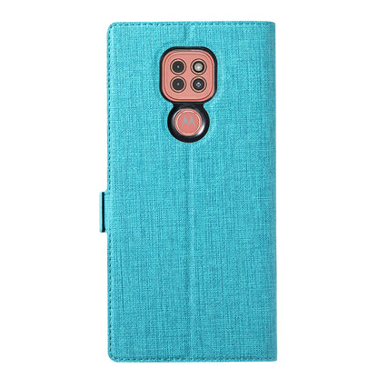 VILI K Series Cross Texture Leather Phone Wallet Stand Cover Case for Motorola Moto G9 Play