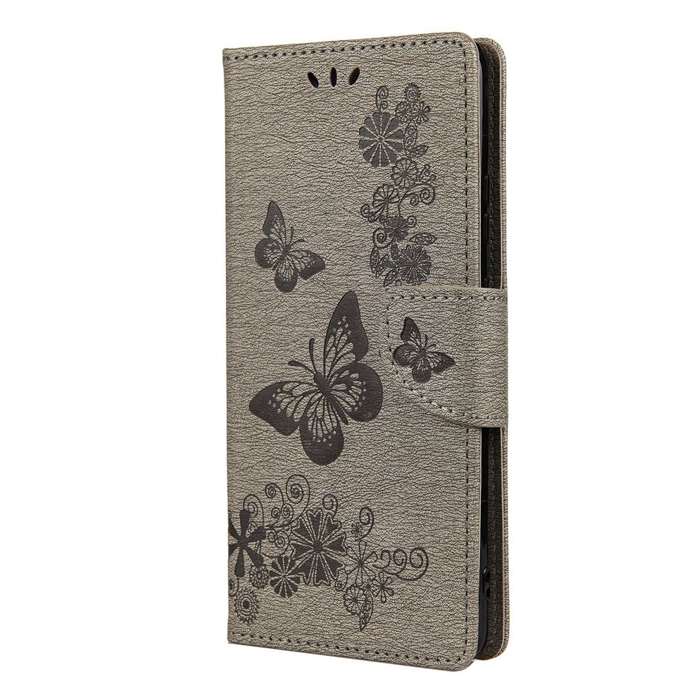 Imprint Butterfly Pattern Leather Wallet Phone Shell for Motorola Moto G9 Power