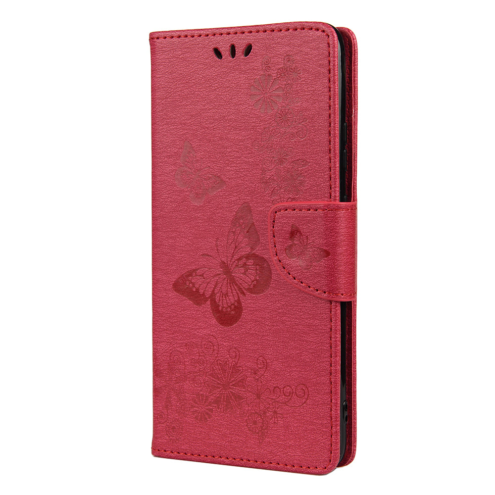 Imprint Butterfly Pattern Leather Wallet Phone Shell for Motorola Moto G9 Power