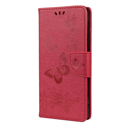 Imprint Butterfly Pattern Leather Wallet Phone Shell for Motorola Moto G9 Power