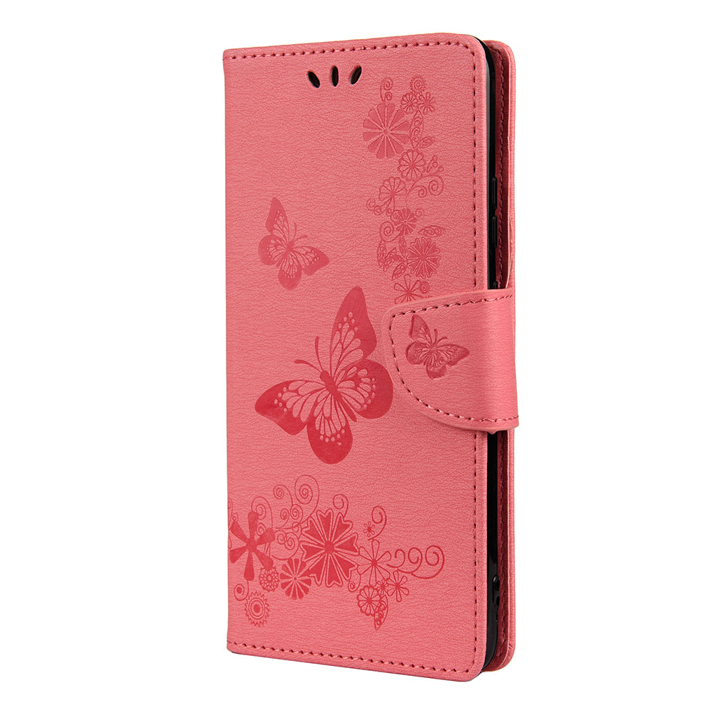 Imprint Butterfly Pattern Leather Wallet Phone Shell for Motorola Moto G9 Power