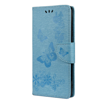 Imprint Butterfly Pattern Leather Wallet Phone Shell for Motorola Moto G9 Power