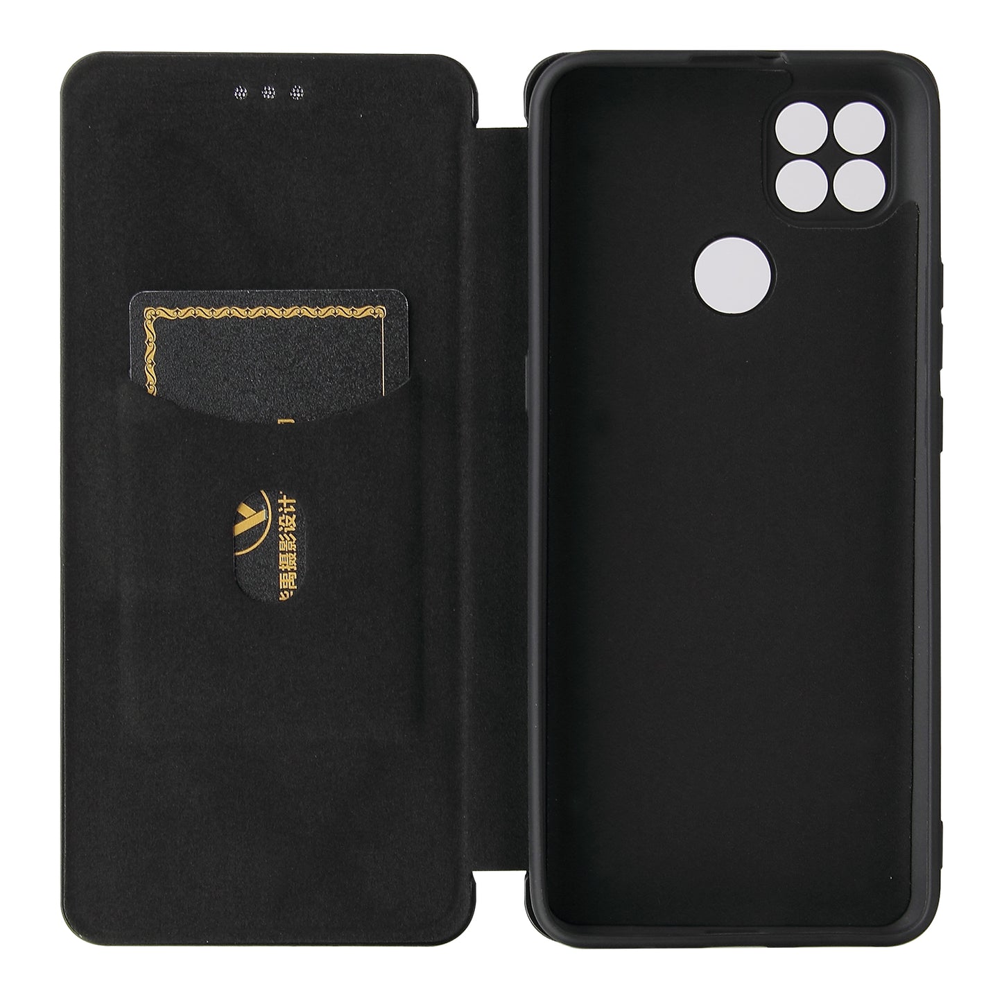 Auto-absorbed Carbon Fiber Leather Case with Card Holder for Motorola Moto G9 Power