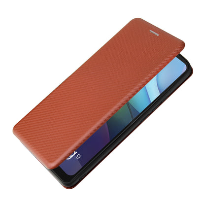 Auto-absorbed Carbon Fiber Leather Case with Card Holder for Motorola Moto G9 Power