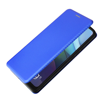 Auto-absorbed Carbon Fiber Leather Case with Card Holder for Motorola Moto G9 Power