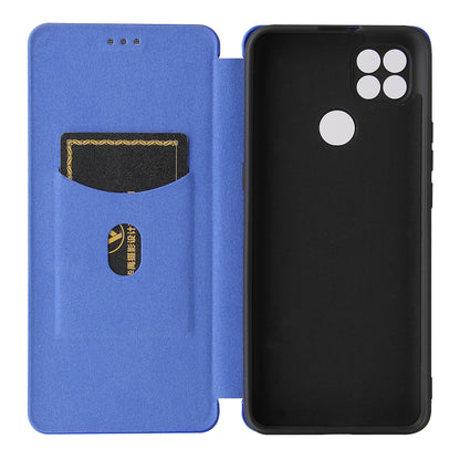 Auto-absorbed Carbon Fiber Leather Case with Card Holder for Motorola Moto G9 Power