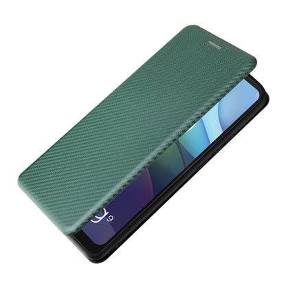 Auto-absorbed Carbon Fiber Leather Case with Card Holder for Motorola Moto G9 Power