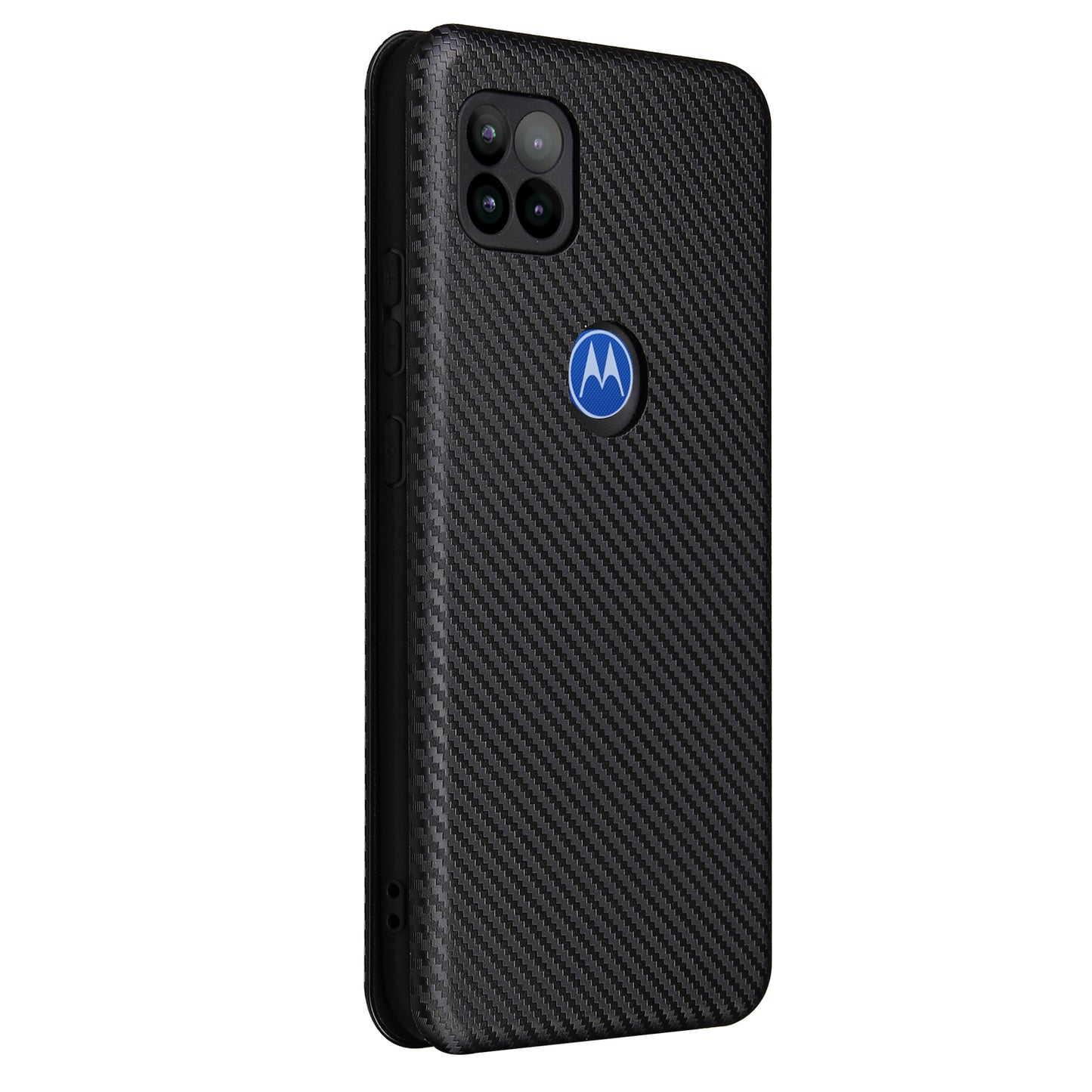 Auto-absorbed Carbon Fiber Leather Cover Case with Card Holder for Motorola Moto G 5G