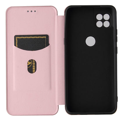 Auto-absorbed Carbon Fiber Leather Cover Case with Card Holder for Motorola Moto G 5G