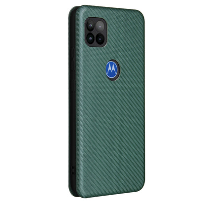 Auto-absorbed Carbon Fiber Leather Cover Case with Card Holder for Motorola Moto G 5G